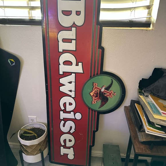 1994 vintage metal Budweiser sign 2ft tall 5ft wide - Picture 1 of 2